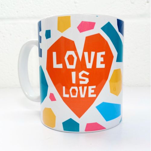 Love Is Love Mosaic Paper cut - unique mug by Adam Regester