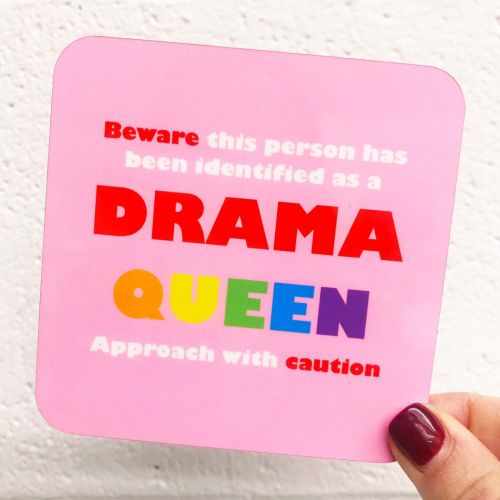 Caution Drama Queen - personalised beer coaster by Adam Regester