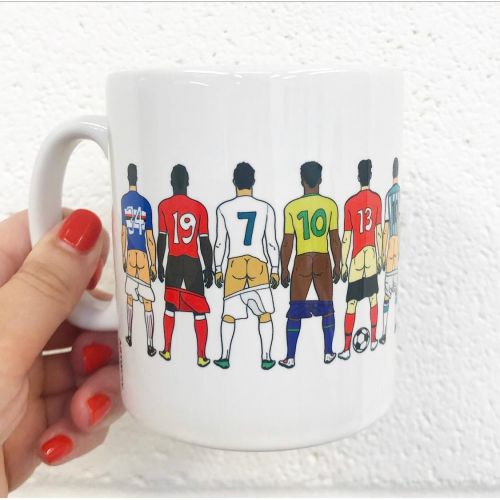 Soccer Butts - unique mug by Notsniw Art