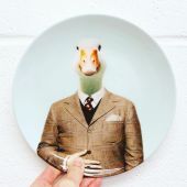 Polaroid n4 - ceramic dinner plate by Francesca Miele