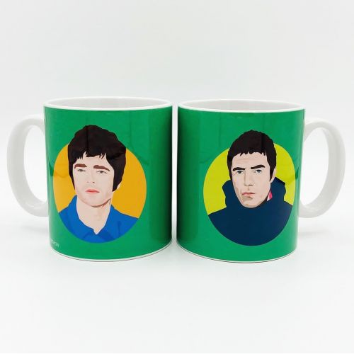 Oasis Liam Gallagher Noel Gallagher - unique mug by SABI KOZ