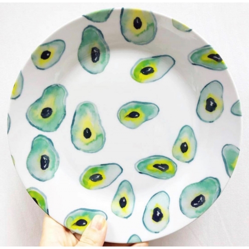 Avocados - ceramic dinner plate by Michelle Walker