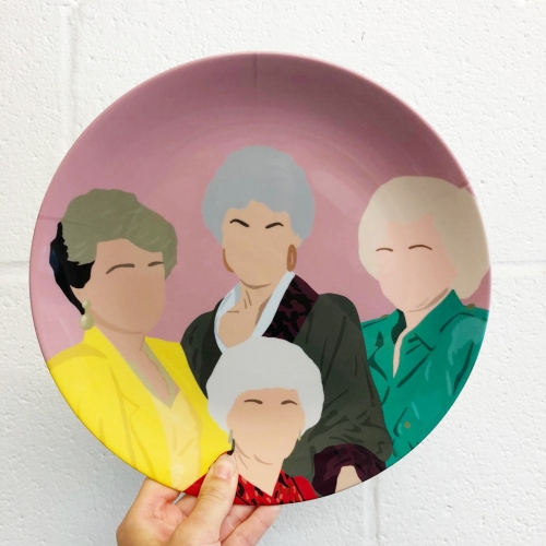 The Golden Girls - ceramic dinner plate by Cheryl Boland