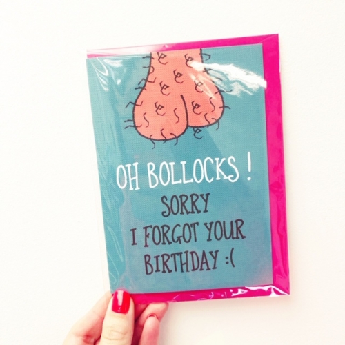Rude Belated Birthday Card - funny greeting card by Adam Regester