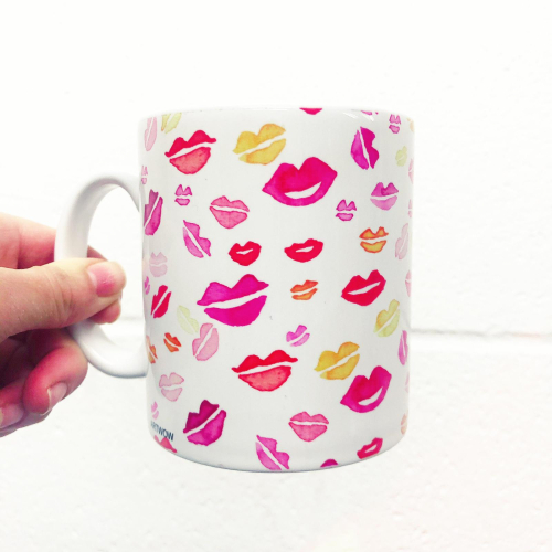 Hot lips - unique mug by Michelle Walker