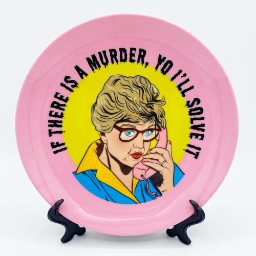 Murder She Wrote Mash Up - ceramic dinner plate by Niomi Fogden