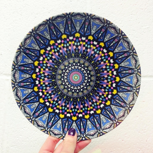 Memphis Dreams Kaleidoscope - ceramic dinner plate by Kirsten Star