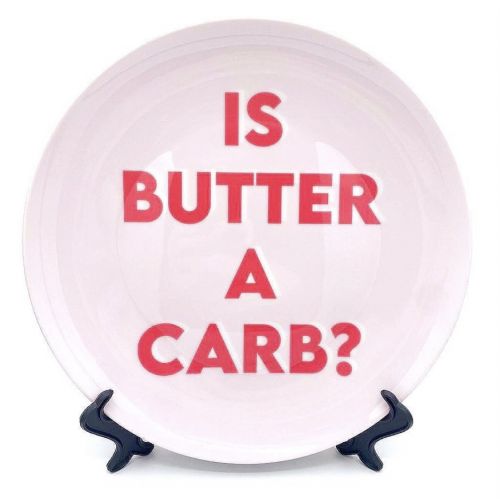 Is Butter A Carb? - ceramic dinner plate by Wallace Elizabeth
