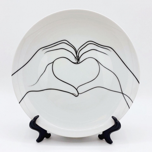 Making Hearts - ceramic dinner plate by Adam Regester