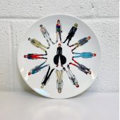 Bowie Fashion - ceramic dinner plate by Notsniw Art