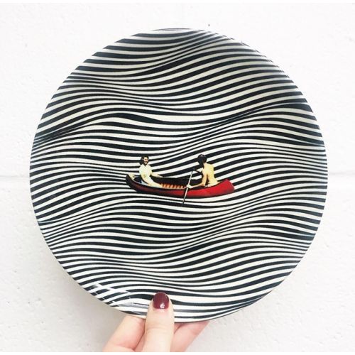 Illusionary Boat Ride - ceramic dinner plate by taudalpoi
