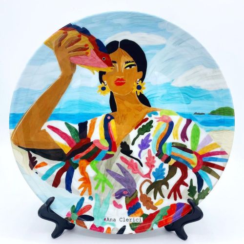 Mexican Colors - ceramic dinner plate by Ana Clerici