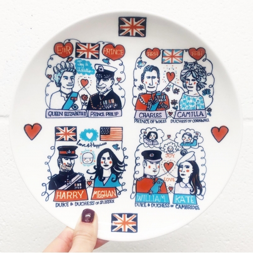 The Royals - ceramic dinner plate by Julia Gash