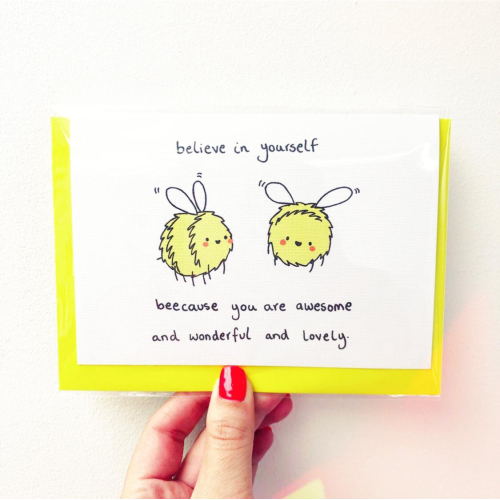 believe in yourself - funny greeting card by Ellie Bednall