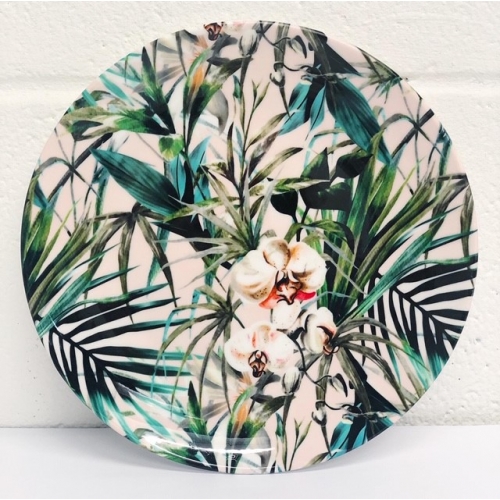 Pattern floral tropical 001 - ceramic dinner plate by MMarta BC