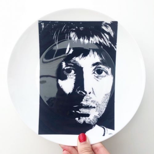 PAUL McCartney - ceramic dinner plate by Ivan Picknell