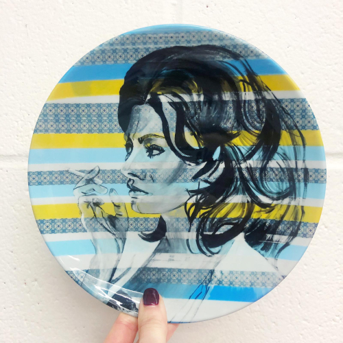 Designer Sophia Loren - ceramic dinner plate by Kirstie Taylor