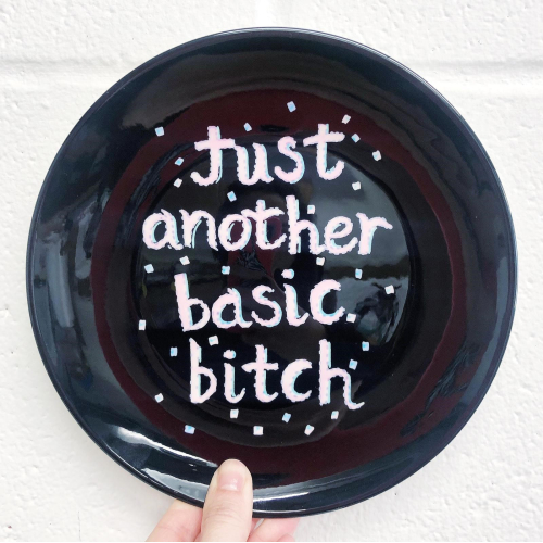 Basic B - ceramic dinner plate by minniemorris art