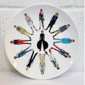 David Bowie Fashion - ceramic dinner plate by Notsniw Art