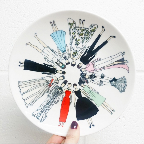 Audrey - ceramic dinner plate by Notsniw Art