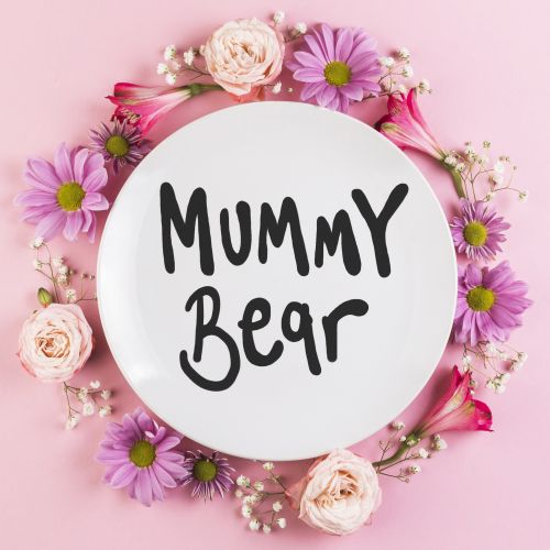 Mummy Bear - ceramic dinner plate by Emma Donovan