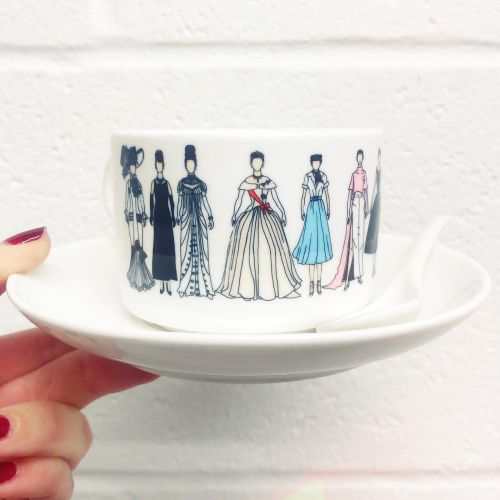 Audrey - personalised cup and saucer by Notsniw Art