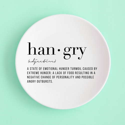 Definition Hangry - ceramic dinner plate by Toni Scott