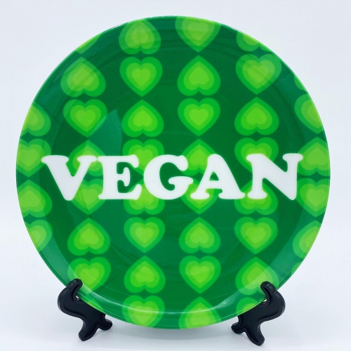 Vegan Love - ceramic dinner plate by Adam Regester