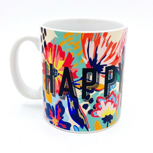 HAPPY - unique mug by The 13 Prints