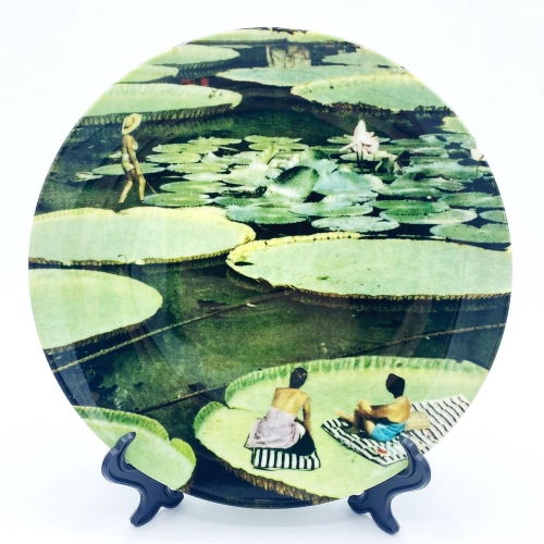 Waterlilies - ceramic dinner plate by Maya Land
