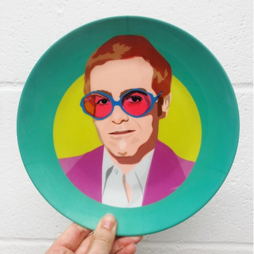 Elton John - ceramic dinner plate by SABI KOZ