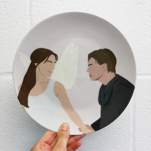 Romeo and Juliet - ceramic dinner plate by Cheryl Boland