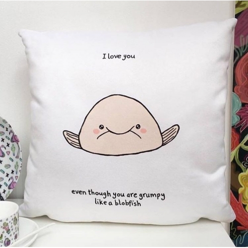 Blobfish - designed cushion by Ellie Bednall