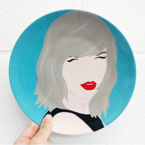 Red Lips - ceramic dinner plate by Cheryl Boland