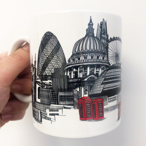 London Skyline - unique mug by Katie Clement