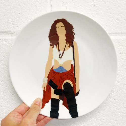 Vivian - ceramic dinner plate by Cheryl Boland