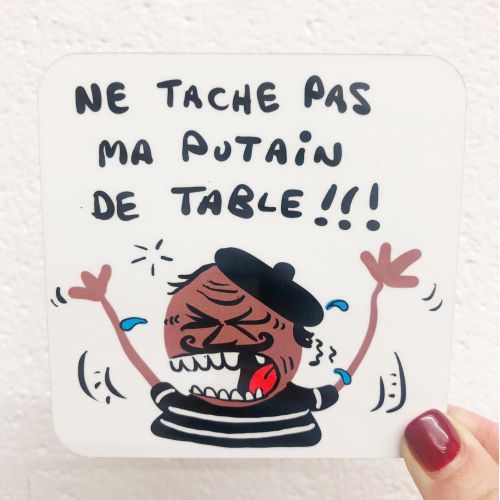 French Dont Spill This! - personalised beer coaster by David Black