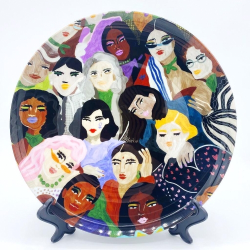 Women's Day - ceramic dinner plate by Ana Clerici