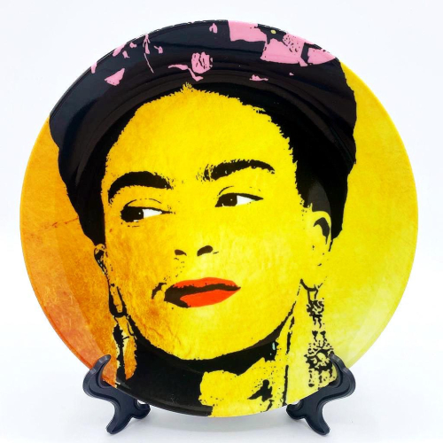 Frida - Gold - ceramic dinner plate by Wallace Elizabeth