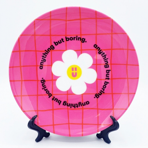 Anything but boring. - ceramic dinner plate by Lucy Elliott