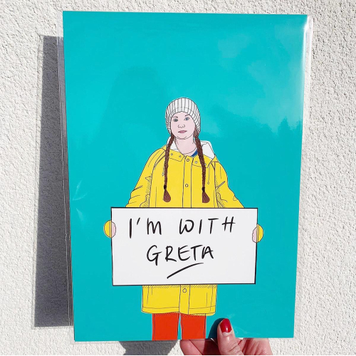 I'm with Greta - A1 - A4 art print by Adam Regester