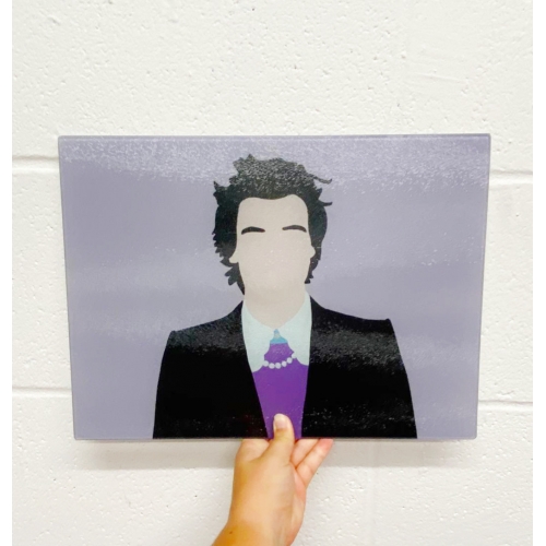 Harry Styles - glass chopping board by Cheryl Boland