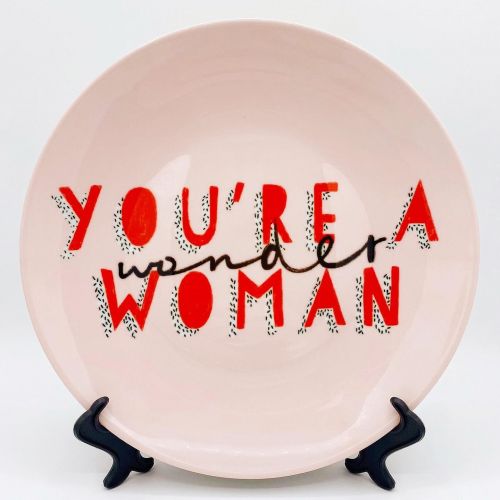 Wonder Woman - ceramic dinner plate by Alice Palazon