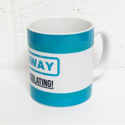 Go Away - I'm Self Isolating (blue) - unique mug by Lilly Rose