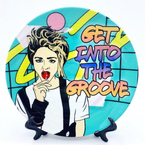 Get into the Groove - ceramic dinner plate by Bite Your Granny