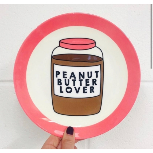 Peanut Butter Lover - ceramic dinner plate by Stephanie Komen