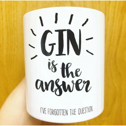 Gin Is The Answer - unique mug by Giddy Kipper