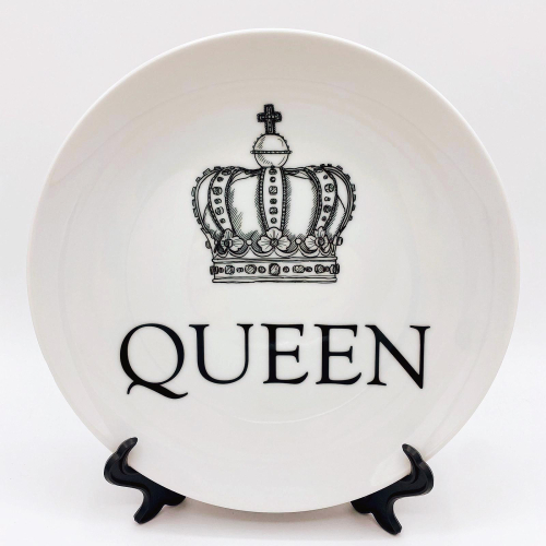 Queen Crown - ceramic dinner plate by Adam Regester