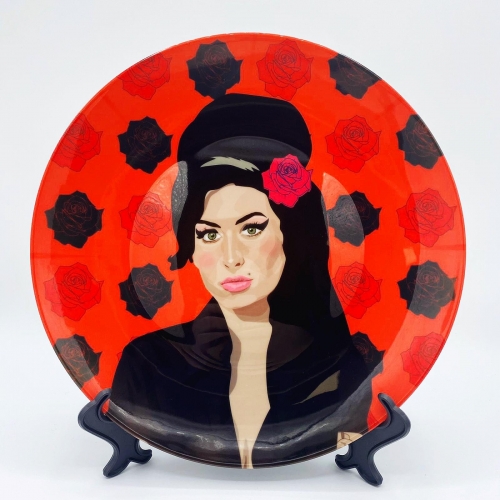 Amy Winehouse - ceramic dinner plate by SABI KOZ