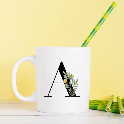 A Floral Letter Initial - unique mug by Toni Scott